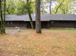 Click to enlarge Itasca State Park, Minnesota, United States. Showers and restrooms in the middle of the Bear Paw Campground.