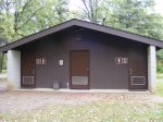 Click to enlarge Itasca State Park, Minnesota, United States. Bathrooms and showers in the Oak Loop of the Pine Ridge Campground.