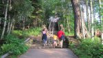 Click to enlarge Itasca State Park, Minnesota, United States. Going up stairs from the fishing pier on Lake Itasca to the Douglas Lodge.