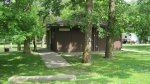 Click to enlarge Lake Carlos State Park, Minnesota, United States. Restrooms and shower building at the South end of the Upper Campground.