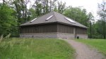 Mille Lacs Kathio State Park, Minnesota, United States. Restrooms and showers in the Ogechie Campground.
