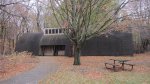 Myre - Big Island State Park, Minnesota, United States. Building near the picnic area.