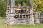 St. Croix State Park, Minnesota, United States. Entrance sign.