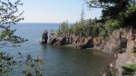 Tettegouche State Park, Minnesota, United States. This is looking at once was the famouse Tettegouche Arch which recently fell into the lake.