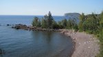 Tettegouche State Park, Minnesota, United States. Looking down at the beach below Shovel Point.