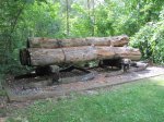 Click to enlarge Wild River State Park, Minnesota, United States. Logs on a sled.