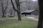 Camden State Park, Minnesota, United States. Picnic shelter at the north picnic ground.