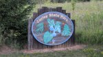 Carley State Park, Minnesota, United States. Main park sign.