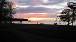 Father Hennepin State Park, Minnesota, United States. Volleyball net and play equipment by the beach.