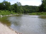 Flandrau State Park, Minnesota, United States. Cottonwood river right behind the beach area.