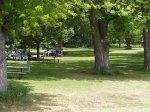 Flandrau State Park, Minnesota, United States. Picnic area near the beach.