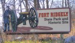 Fort Ridgely State Park, Minnesota, United States. Park Sign at South entrance