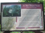 Click to enlarge Frontenac State Park, Minnesota, United States. A sign talking about the In Yan Teopa Rock (Rock with Opening).