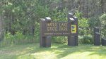 Hayes Lake State Park, Minnesota, United States. Park entrance sign