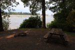 Click to enlarge Fair Haven Beach State Park, New York, United States. Cabin 13 with its waterfront access, picnic table and a firepit.