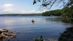 Burlingame State Park, Rhode Island, United States. Watchaug Pond near cabins L,M and N
