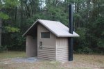 Click to enlarge Francis Marion National Forest, South Carolina, United States. Porta potty at Honey Hill camping area.