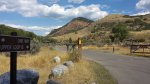 Click to enlarge Diamond, Utah, United States. Entrance to Loop B. As you can see, pretty,but much less shade, so shelters have been constructed over the picnic tables. The road goes down a ways.