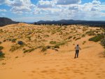 Click to enlarge Coral Pink Sand Dunes State Park, Utah, United States. Walking the Coral Sand Dunes