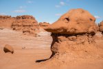 Goblin Valley State Park, Utah, United States. Sandstone hoodoo in shape of a goblin