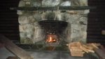 Coolidge State Park, Vermont, United States. Fireplaces in both ends of Pavilion in Picnic Area