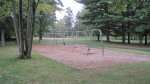 Click to enlarge Lake Wissota State Park, Wisconsin, United States. Swings and volleyball near the beach.