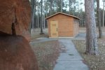 Click to enlarge Council Grounds State Park, Wisconsin, United States. Bathroom facility just past the reservable building.