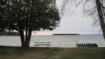 Click to enlarge Peninsula State Park, Wisconsin, United States. Looking out over Nicolet Bay. Horseshoe Island is in the background.