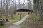 Click to enlarge Peninsula State Park, Wisconsin, United States. Restroom building in the North Nicolet Bay Campground.