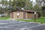 Kohler-Andrae State Park, Wisconsin, United States. Shower and toilet building across from the laundry facility.
