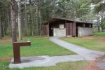 Kohler-Andrae State Park, Wisconsin, United States. Flush toilets near Campsite campsite 28