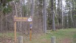 Click to enlarge Point Beach State Forest, Wisconsin, United States. A sign marking the Ice Age Trail.
