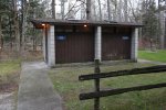 Click to enlarge Point Beach State Forest, Wisconsin, United States. Restroom building near site #7.