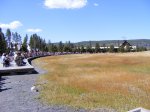 Click to enlarge Yellowstone National Park, Wyoming, United States. Viewing area for Old Faithful